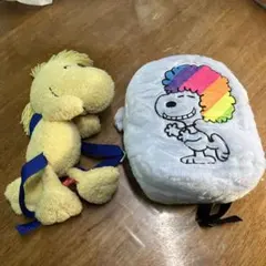 未使用　スヌーピー&ウッドストックプレミアムぬいぐるみリュック　日本の景品