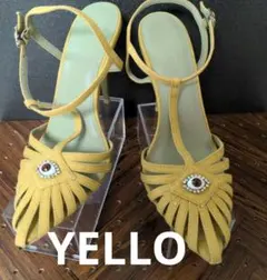YELLO ストラップ ヒール サンダル 個性的 お洒落