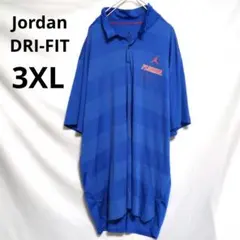 ★Jordan DRI-FIT★ 大きめ 半袖 ポロシャツ 3XL ブルー 青
