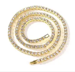 テニスチェーン ゴールド ネックレス 3mm 20インチ CZダイヤ