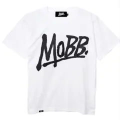 MOBB. ホワイト ロゴTシャツ 着画あり！