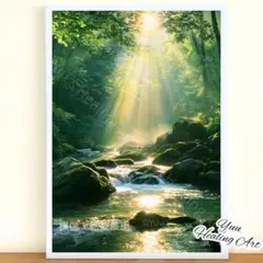 幸運を呼ぶ川No.91 浄化 癒し 運気好転 風景画 開運ヒーリングアート