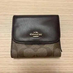 COACH ブラウンレザー 三つ折り財布