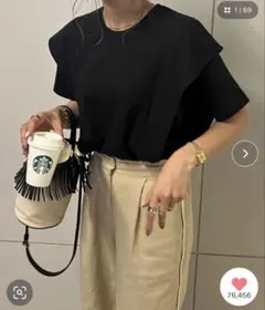 ISOOK ラッフルショルダーTシャツ(chiica select)のサムネイル