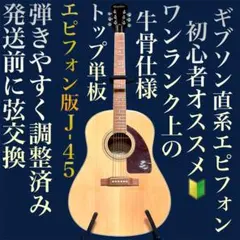 【牛骨★ギブソン直系】エピフォン☆J-45 Studio【弾き易く調整☆新品弦】のサムネイル