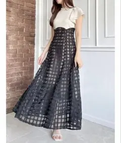 dazzlin ダズリン　シアーチェックコルセットワンピース　Sサイズ美品