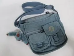 L187 Kipling キプリング ショルダーバッグ ブルー モンキーチャームのサムネイル