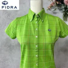 FIDRA フィドラ チェック柄 ゴルフウェア 半袖シャツ グリーンのサムネイル