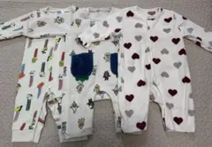 裏起毛ロンパース3枚セット（70cm）