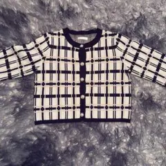 MIA チェック柄ニットカーディガン