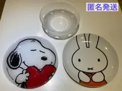 【非売品】ローソン限定品／スヌーピー・ミッフィー・キティちゃん食器３点セット