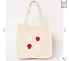 新品☆ミッフィー☆いちごサガラ刺繍トートバッグ