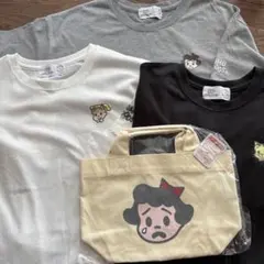 キャラクター刺繍Tシャツ3枚セット➕bag