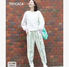 チチカカ　綿麻　マルチストライプパンツ