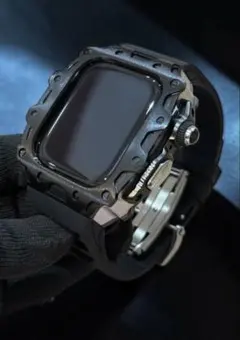 B◎アップルウォッチラバーベルトカバー Apple Watchバンド ステンレス