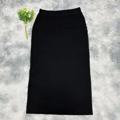UNIQLO ユニクロ（M）リブタイトロングスカート ストレート スリット入り