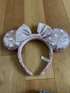 ピンクハートスパンコールカチューシャ