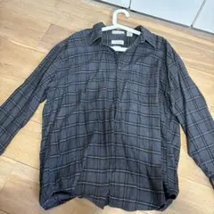 VAN HEUSEN チェック柄 長袖シャツ グレー系