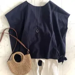 美品 ビアズリー リネン カットワークレース ケープ チュニック