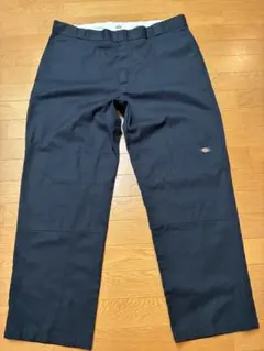 ディッキーズ ルーズフィット ブラックチノパン ダブルニーW46 L30