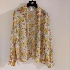 ◆Christian Dior 花柄シャツ 　シルク100%　ブラウス