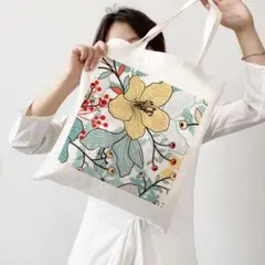 花柄キャンバストートバッグ 値下げしました