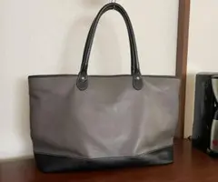 マッシモ アルチェレザー トートバッグ グレー×ブラック イタリア製 