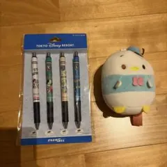 ディズニーボールペン 4本セット　 ドナルド　キーホルダー付きのサムネイル
