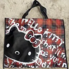ハローキティ チェック柄バッグ　ブラック