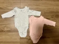 H&M 長袖ベビー肌着　ロンパース　ボディスーツ　2点セット　2〜4ヶ月