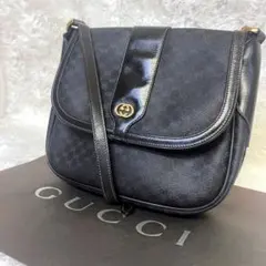 ✨美品希少✨ GUCCI オールドグッチ レザー マイクロGG ショルダーバッグ