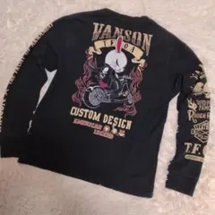【美品】VANSON　デスラビット　フェイクレイヤード　長袖Tシャツ　Lサイズ 美品) Vansonデスラビット刺繍/袖長袖Tシャツ ！ - メルカリ
