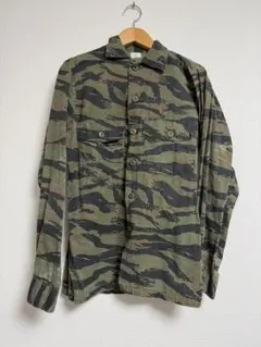 USミリタリー タイガーカモ シャツ USA製 ヴィンテージ 14 1/2