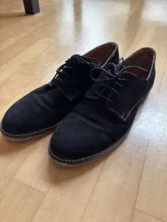 ブラック スエード レースアップ シューズ