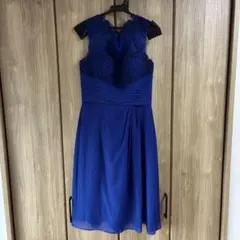 【キャサリン妃風】 パーティー ドレス 結婚式 お呼ばれ 青 ブルー