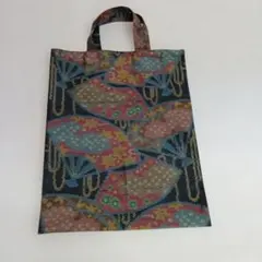 No.89ハンドメイド、リメイク着物トートバッグ／Ａ４サイズ収納可