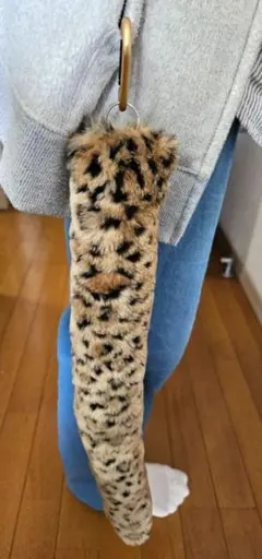 【ヒョウ柄】太い長いദ്ദി*´∇`*)しっぽ!! 　ぬいぐるみキーホルダー