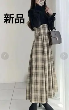 mily bilet フレアスリーブ プリーツブラウス ドッキングワンピース