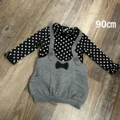 90㎝　ドット柄長袖カットソー　ジャンパスカート　2枚まとめ売り！