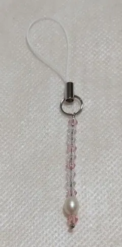 【新品】パールとクリスタルビーズのストラップ