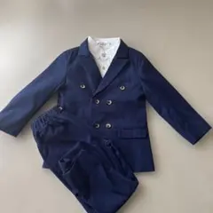 ネイビー ダブルブレスト フォーマルスーツ3点set