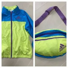 adidas キッズ　120   ウインドブレーカー➕バッグ