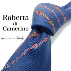 【美品】Roberta di Camerino ネクタイ ストライプ ロゴ