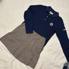 Jack Bunny!! ネイビー長袖ポロシャツ チェックスカート　キュロット