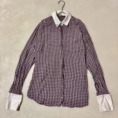 【ザラウーマン】クレリックシャツ（S）ボタンダウン チェック柄 長袖 クラシカルのサムネイル