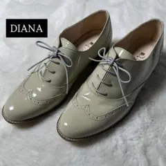 極美品　ダイアナ　レースアップ ライトグレー　24　ウイングチップ