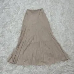 OPAQUE.CLIP プリーツスカート ニット ライトベージュ フリーサイズ