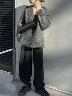 美品 SENSE OF PLACE シャギーカーディガン mystic IENA