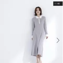 今季　新品タグ付き　ナチュラルビューティーベーシック　襟付きワンピース