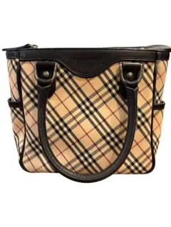 BURBERRY バーバリー ハンドバッグ キャンバスxレザー